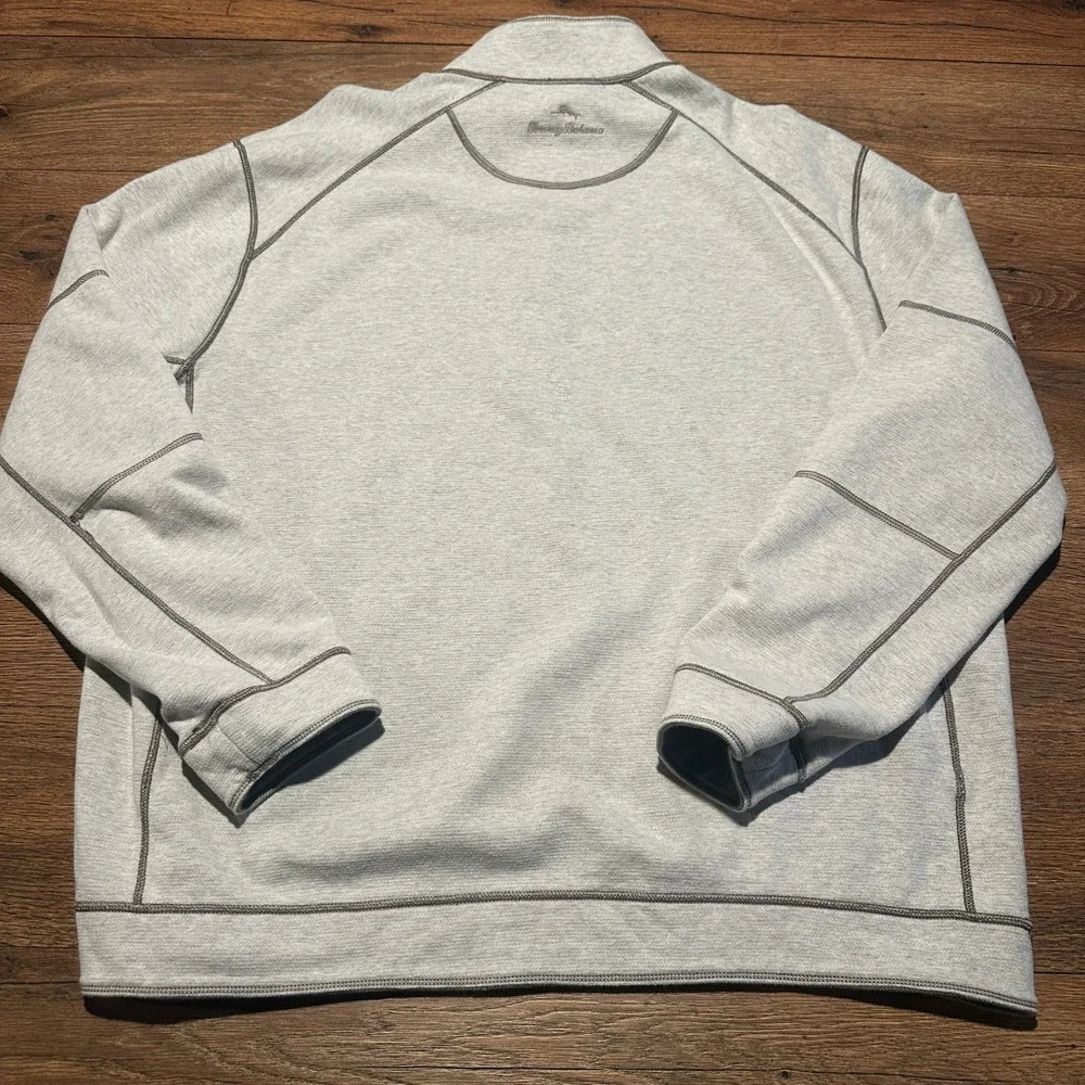 Tommy Bahama Green Gray Reversible Quarter Zip Pullover Mens XL